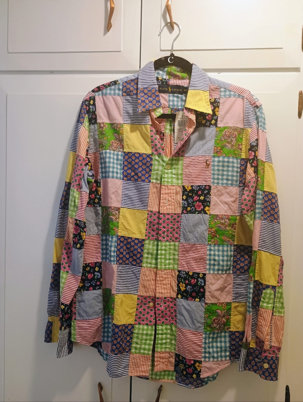 Ralph Lauren Patchwork Button-Up Shirt - Multicolor Preppy Coastal